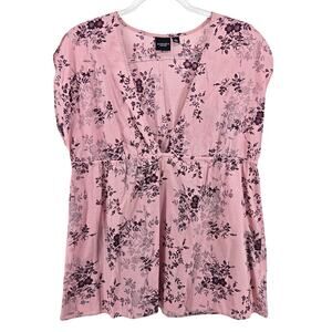Sonoma Floral Babydoll Top Size MD Bump Friendly Cottage Feminine Romantic